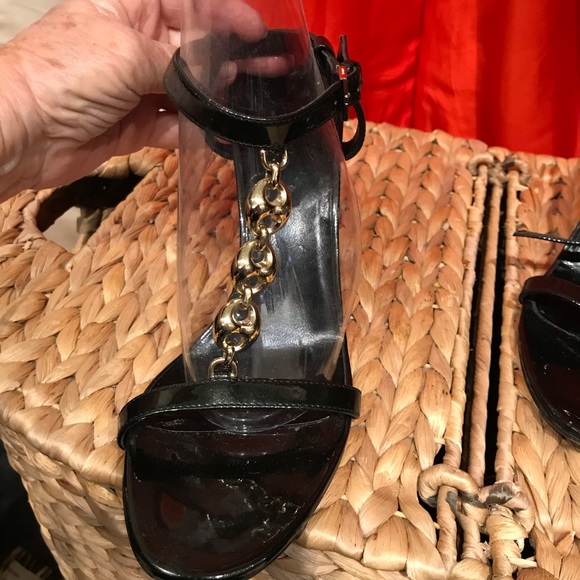 GUCCI chain sandal heels Sz 7.5 - Picture 2 of 11